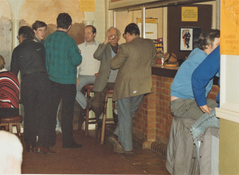 The photograph shows the Arts Centre bar at the Harrow Weald premises.
