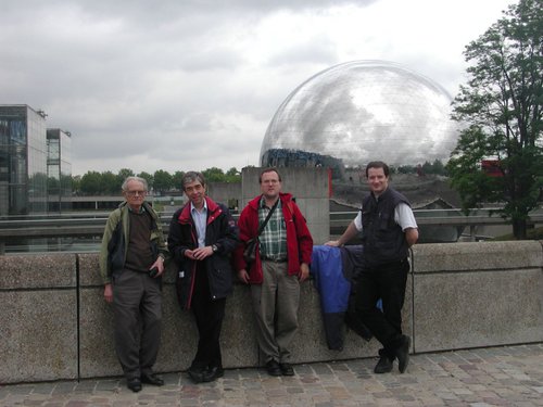 At the Cité des Sciences Derek, G3LSY, Pierre-Louis, F5NED, David, G0CAG and Michel F4DEY
